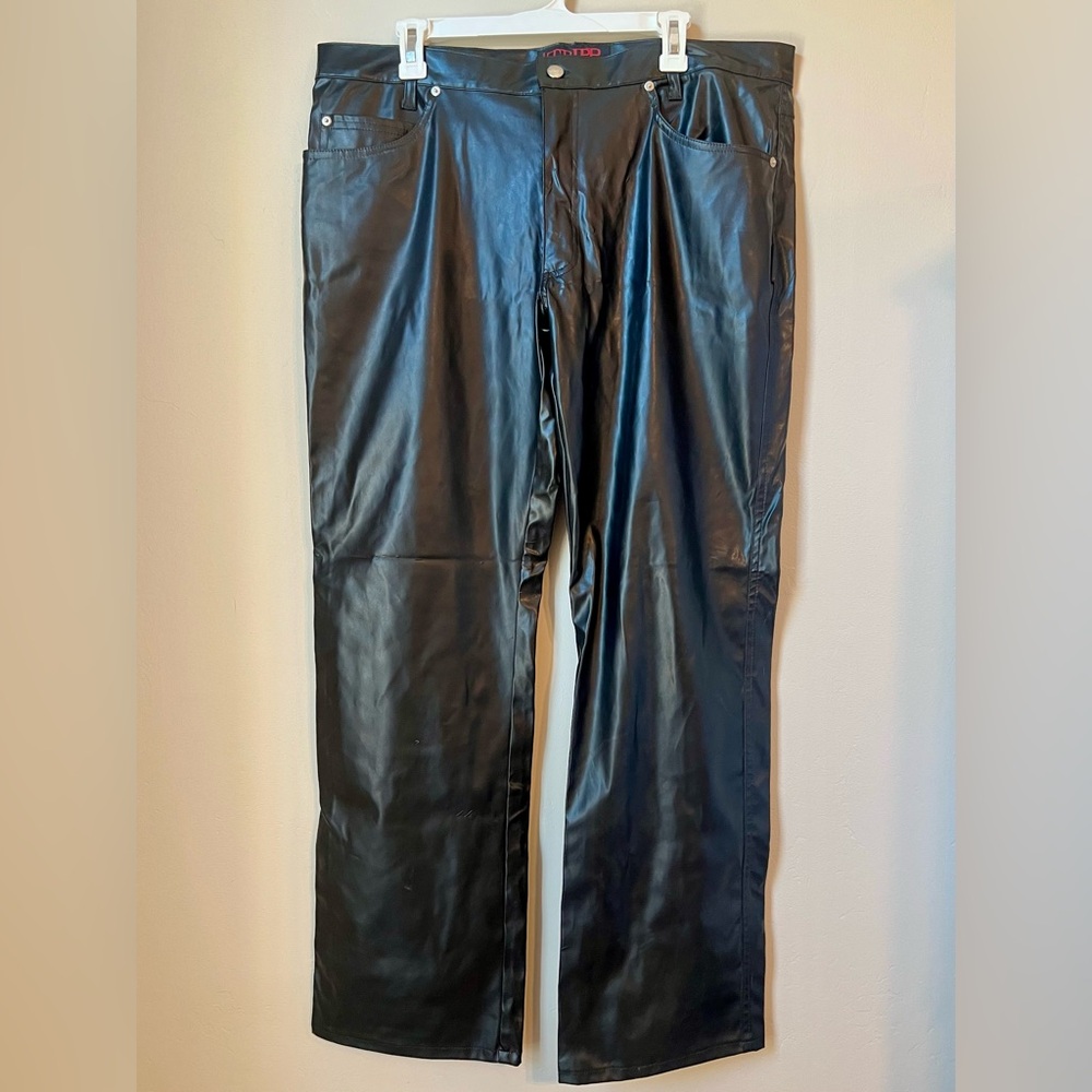 Tripp Men’s Size 38 PVC Vinyl Faux Leather Black Pants 90s Grunge Punk Gothic